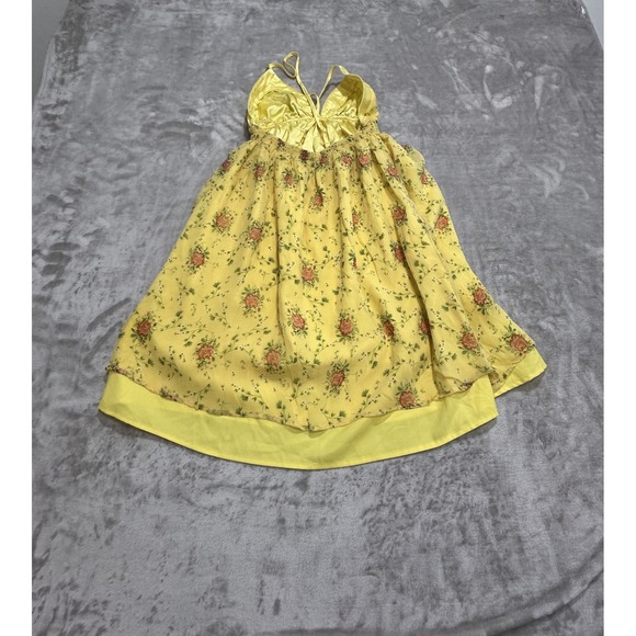 Twentyone Sundress Dress Women's Size Small Yellow Floral Spaghetti Straps EUC - Picture 6 of 9